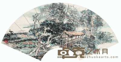 何叶平 山水 扇面 32×63cm